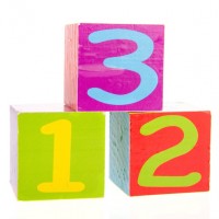 Colorful blocks with one two three isolated over white